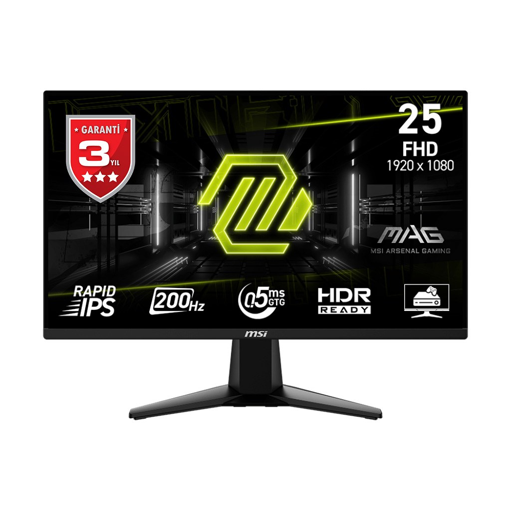 MSI 24.5 MAG 255F E20 1920x1080 (FHD) 16:9 FLAT RAPID IPS 200HZ 0.5MS (GTG) FREESYNC PREMIUM GAMING MONITOR - 2