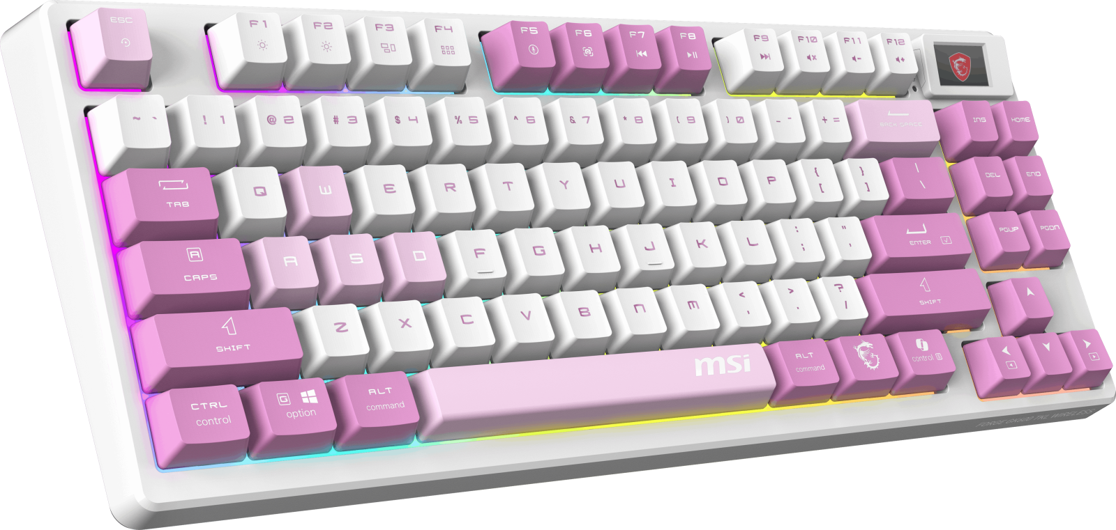 MSI GG FORGE GK600 TKL W VIOLET TR MEKANİK GAMING KLAVYE LCD EKRAN KTT HIFI LINEAR HOT-SWAPPABLE SWITCH PBT TUŞ TAKIMI RGB TR LAYOUT - 2