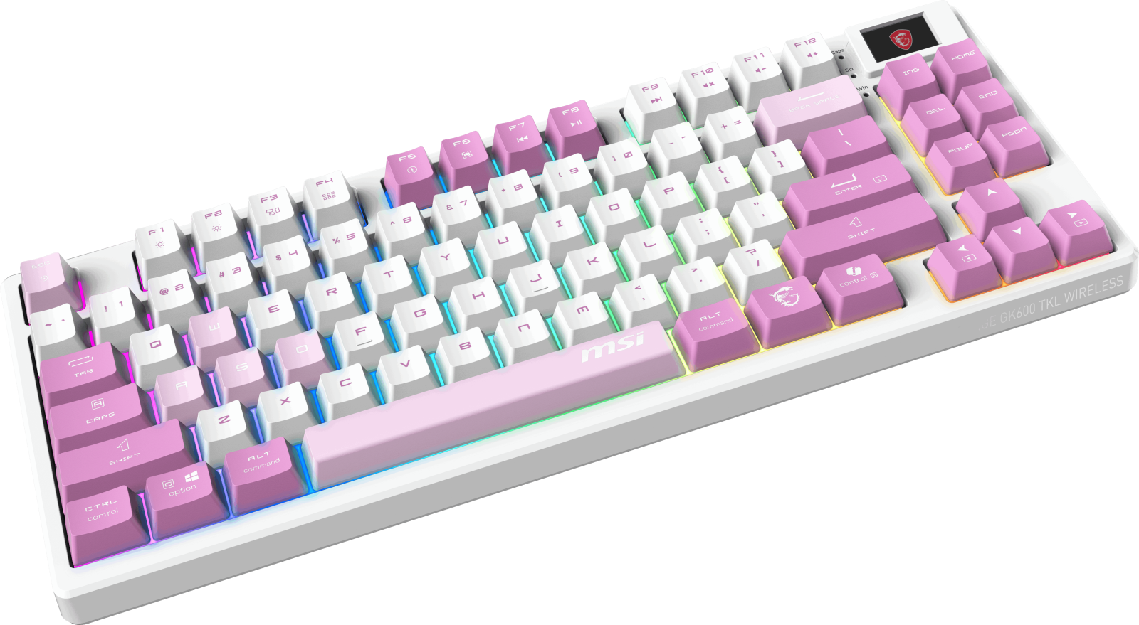 MSI GG FORGE GK600 TKL W VIOLET TR MEKANİK GAMING KLAVYE LCD EKRAN KTT HIFI LINEAR HOT-SWAPPABLE SWITCH PBT TUŞ TAKIMI RGB TR LAYOUT - 7