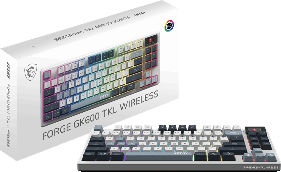 MSI GG FORGE GK600 TKL W SKY TR MEKANİK GAMING KLAVYE LCD EKRAN KTT HIFI LINEAR HOT-SWAPPABLE SWITCH PBT TUŞ TAKIMI RGB TR LAYOUT - 2
