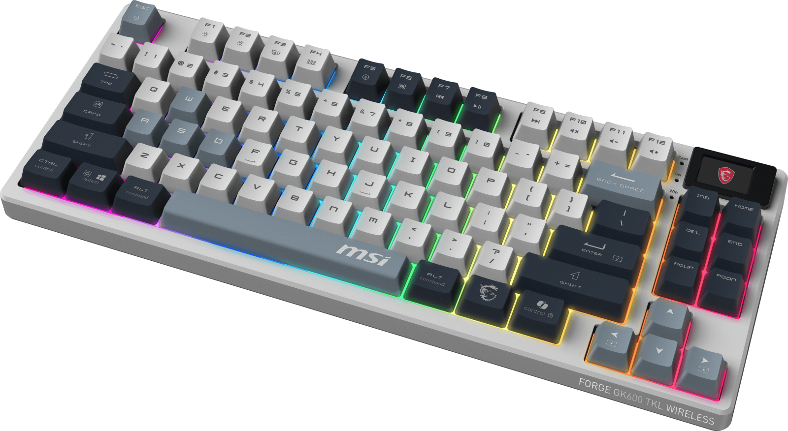 MSI GG FORGE GK600 TKL W SKY TR MEKANİK GAMING KLAVYE LCD EKRAN KTT HIFI LINEAR HOT-SWAPPABLE SWITCH PBT TUŞ TAKIMI RGB TR LAYOUT - 5