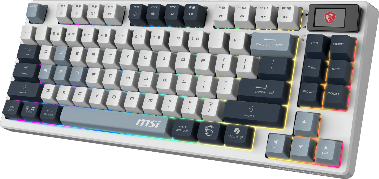 MSI GG FORGE GK600 TKL W SKY TR MEKANİK GAMING KLAVYE LCD EKRAN KTT HIFI LINEAR HOT-SWAPPABLE SWITCH PBT TUŞ TAKIMI RGB TR LAYOUT - 4