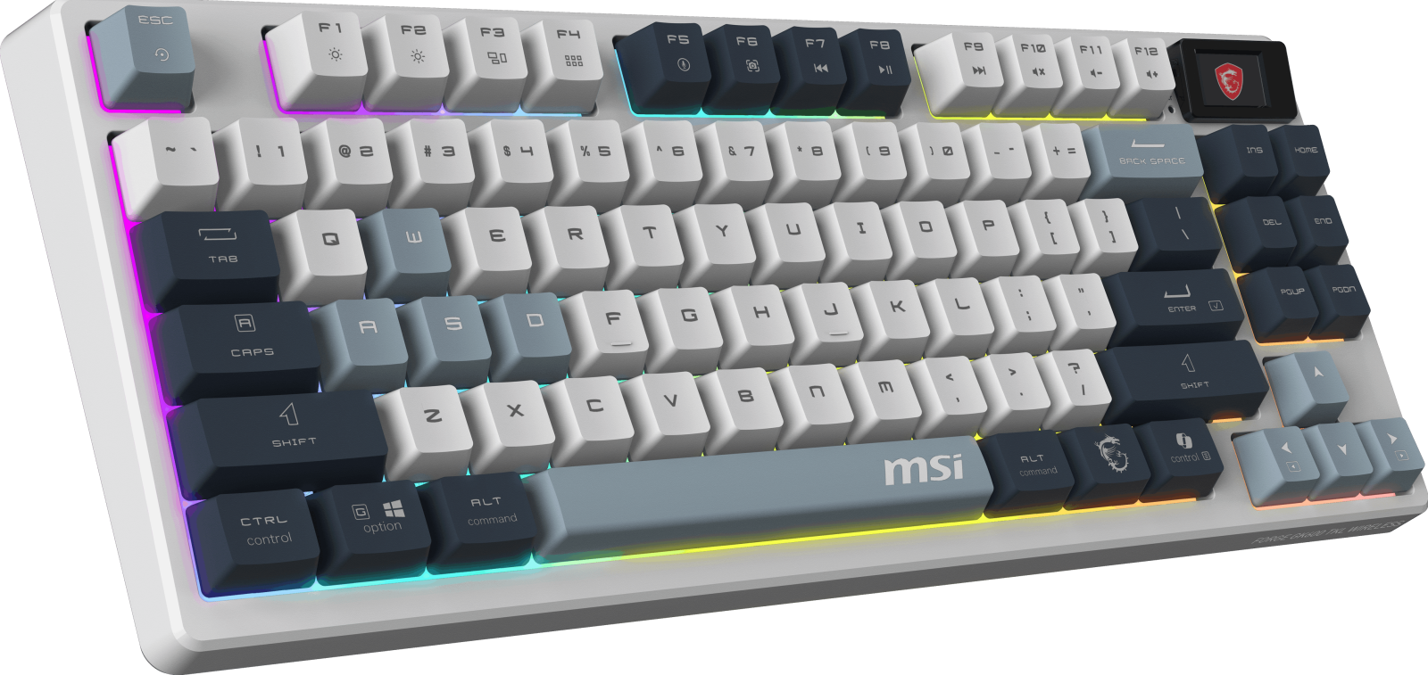 MSI GG FORGE GK600 TKL W SKY TR MEKANİK GAMING KLAVYE LCD EKRAN KTT HIFI LINEAR HOT-SWAPPABLE SWITCH PBT TUŞ TAKIMI RGB TR LAYOUT - 3