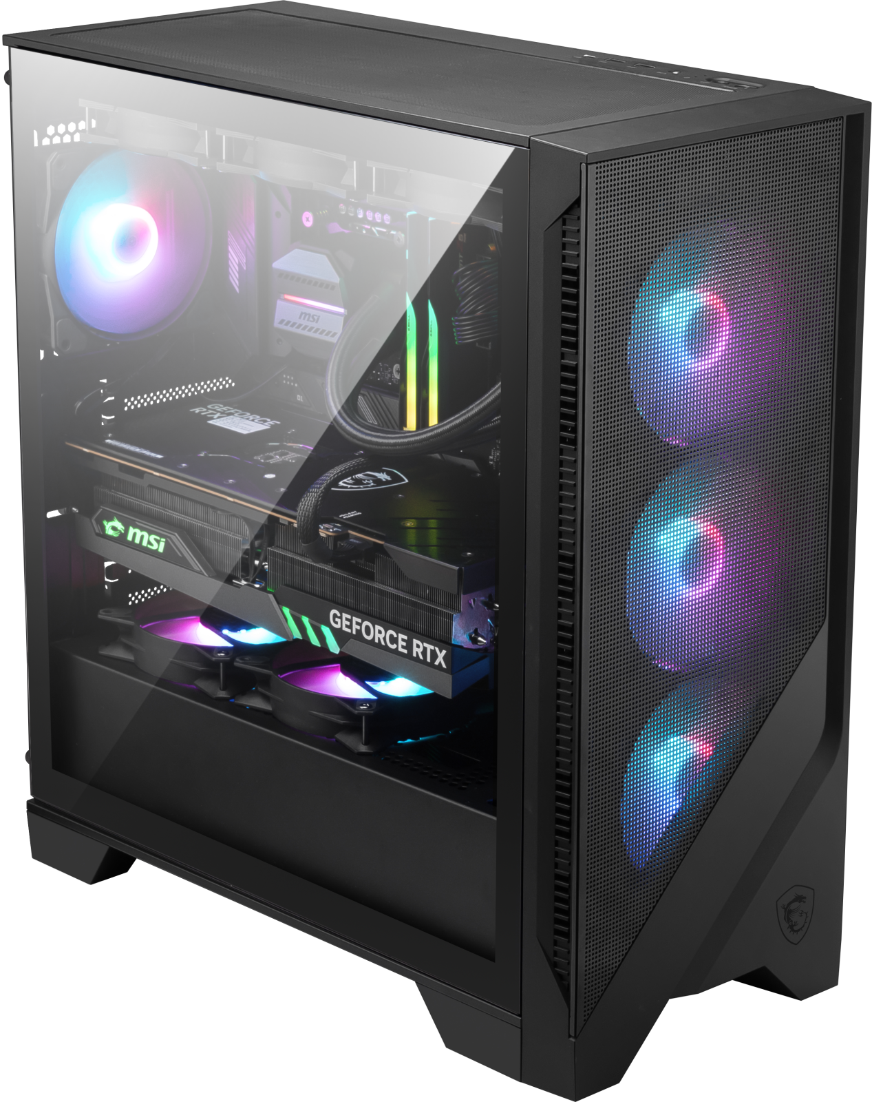 MSI MAG FORGE 321R AIRFLOW TEMPERLİ CAM 4X120MM ARGB FAN TYPE C FRONT ATX GAMİNG BİLGİSAYAR KASASI - 6