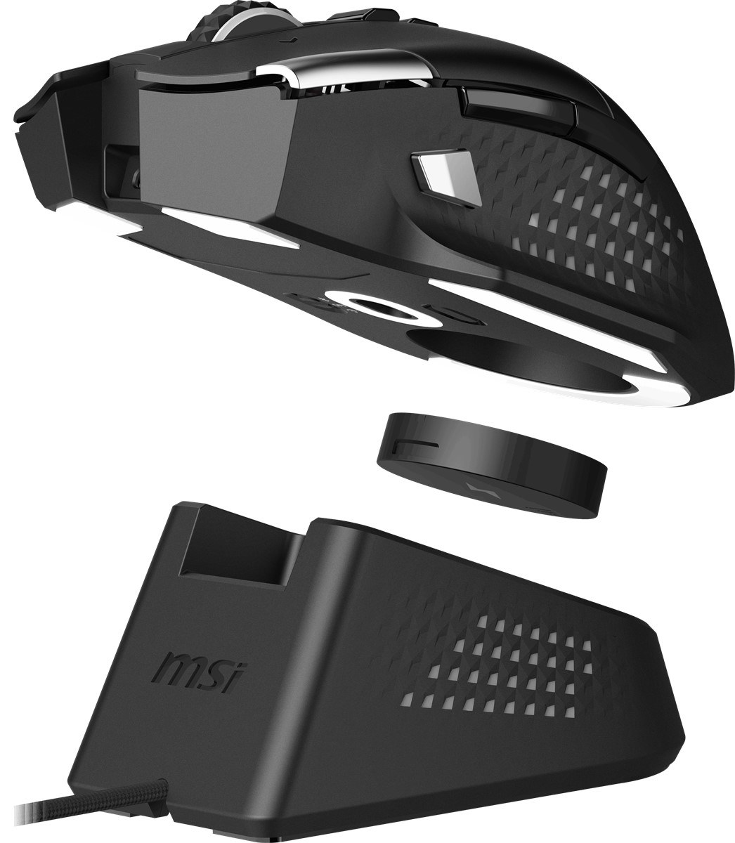 MSI GG VERSA PRO W + MOUSE DOCK PRO 97 GRAM WIRELESS GAMING MOUSE MAX 26000 DPI 1000 Hz / 1MS PIXART PAW-3395 OMRON SWITCH RGB LED MYSTIC LIGHT KABLOSUZ OYUNCU FARESI - 3