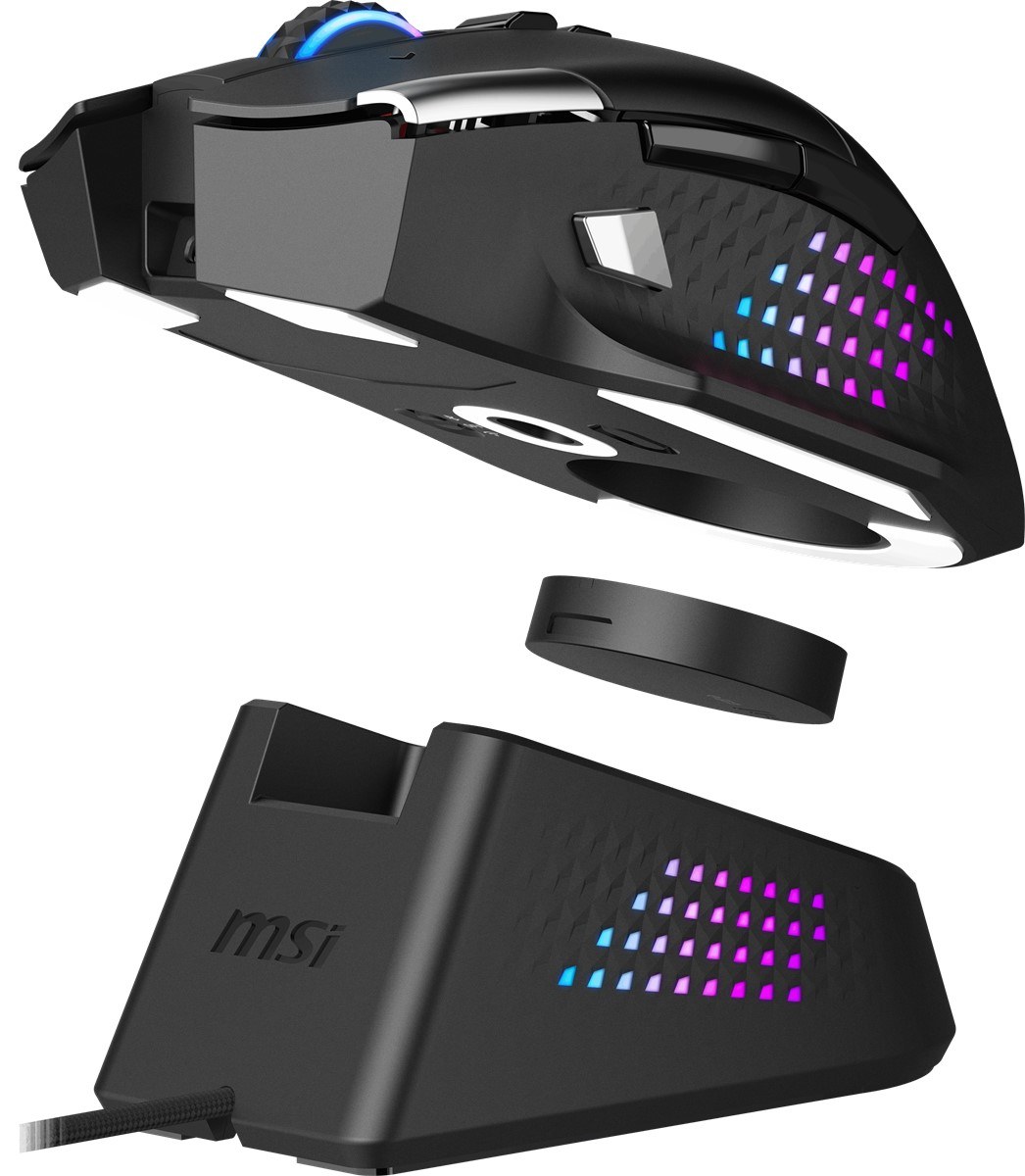 MSI GG VERSA PRO W + MOUSE DOCK PRO 97 GRAM WIRELESS GAMING MOUSE MAX 26000 DPI 1000 Hz / 1MS PIXART PAW-3395 OMRON SWITCH RGB LED MYSTIC LIGHT KABLOSUZ OYUNCU FARESI - 5