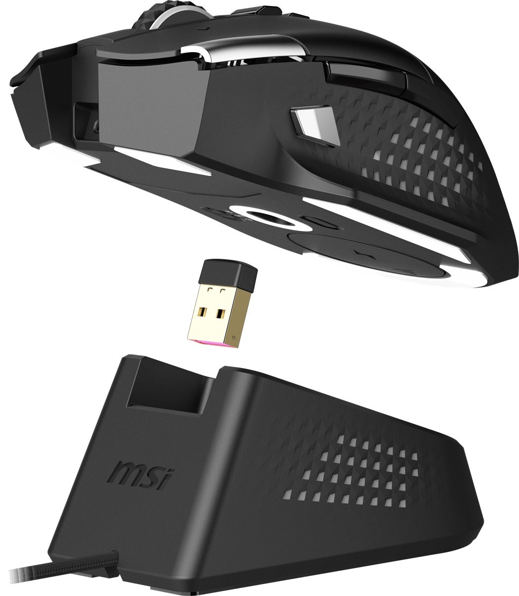 MSI GG VERSA PRO W + MOUSE DOCK PRO 97 GRAM WIRELESS GAMING MOUSE MAX 26000 DPI 1000 Hz / 1MS PIXART PAW-3395 OMRON SWITCH RGB LED MYSTIC LIGHT KABLOSUZ OYUNCU FARESI - 7