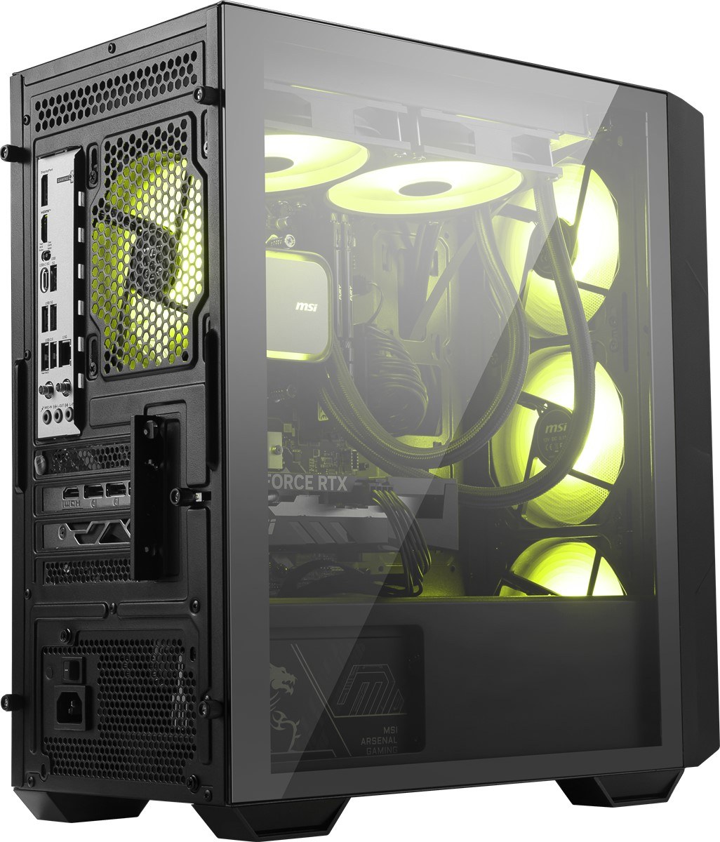 MSI MAG FORGE M120R AIRFLOW TEMPERLİ CAM 3X120MM 1X120MM ARGB FAN MATX GAMİNG BİLGİSAYAR KASASI - 7