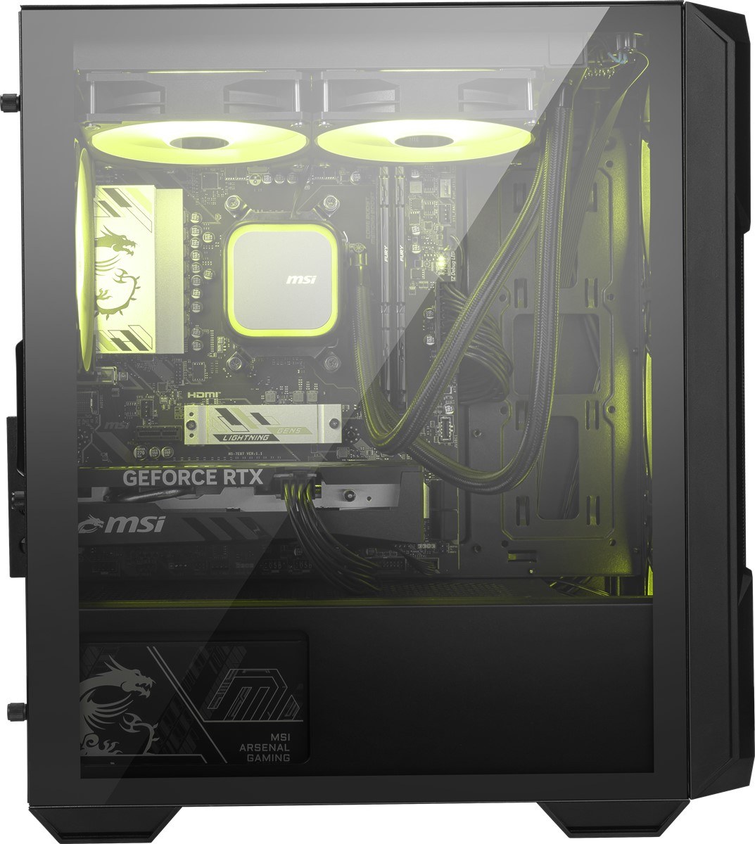 MSI MAG FORGE M120R AIRFLOW TEMPERLİ CAM 3X120MM 1X120MM ARGB FAN MATX GAMİNG BİLGİSAYAR KASASI - 4