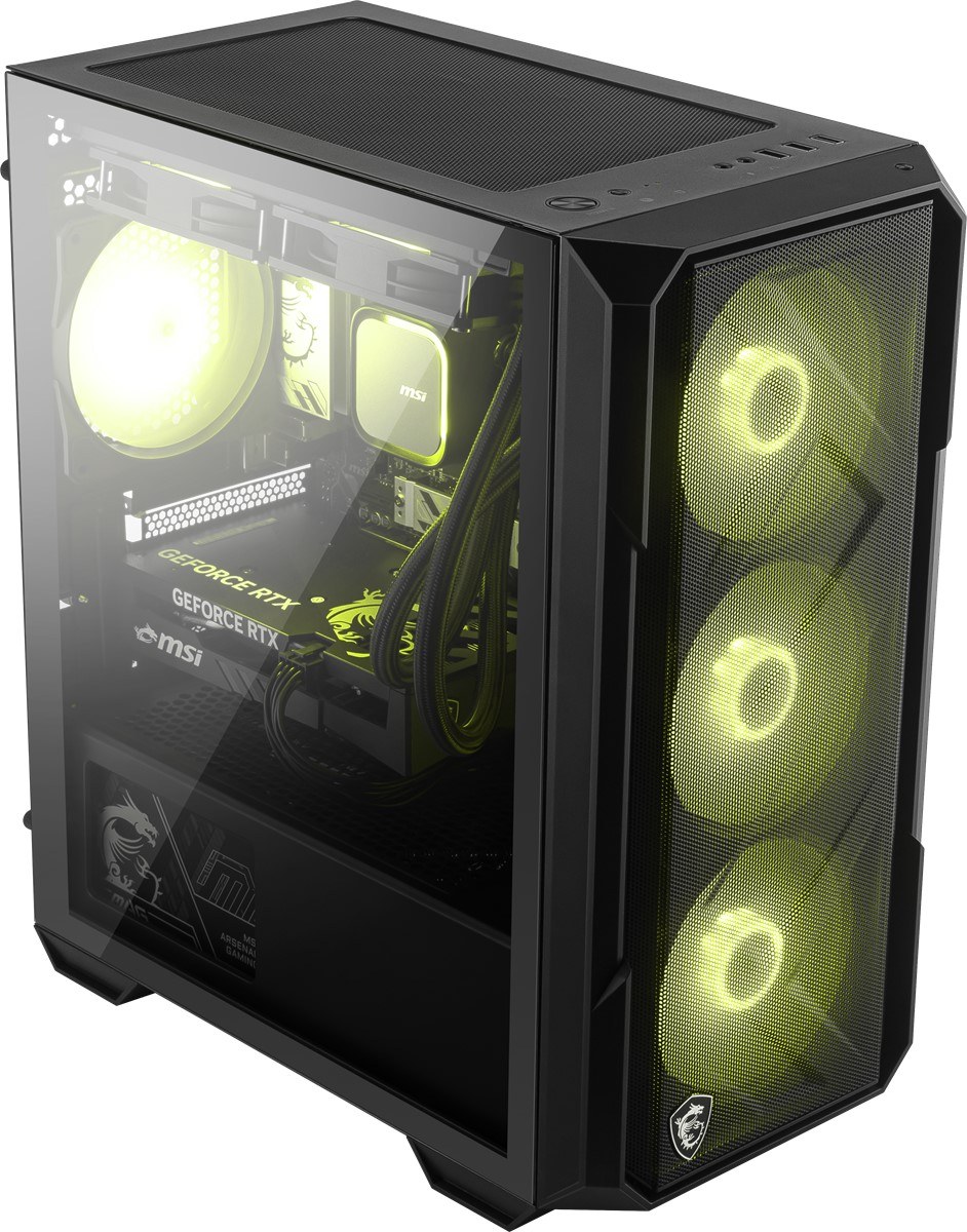 MSI MAG FORGE M120R AIRFLOW TEMPERLİ CAM 3X120MM 1X120MM ARGB FAN MATX GAMİNG BİLGİSAYAR KASASI - 6