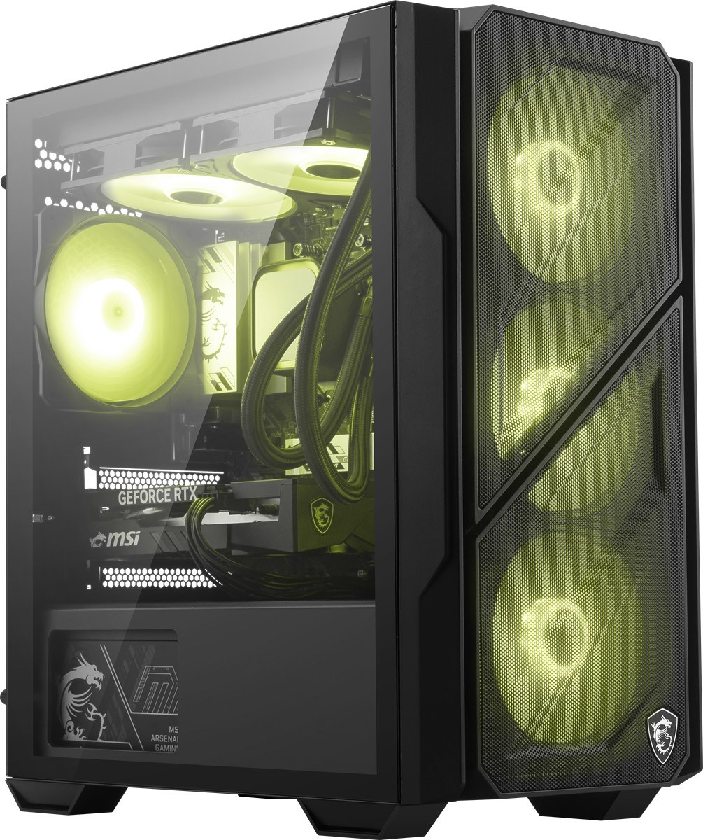 MSI MAG FORGE M110R AIRFLOW TEMPERLİ CAM 3X120MM 1X120MM ARGB FAN MATX GAMİNG BİLGİSAYAR KASASI - 8
