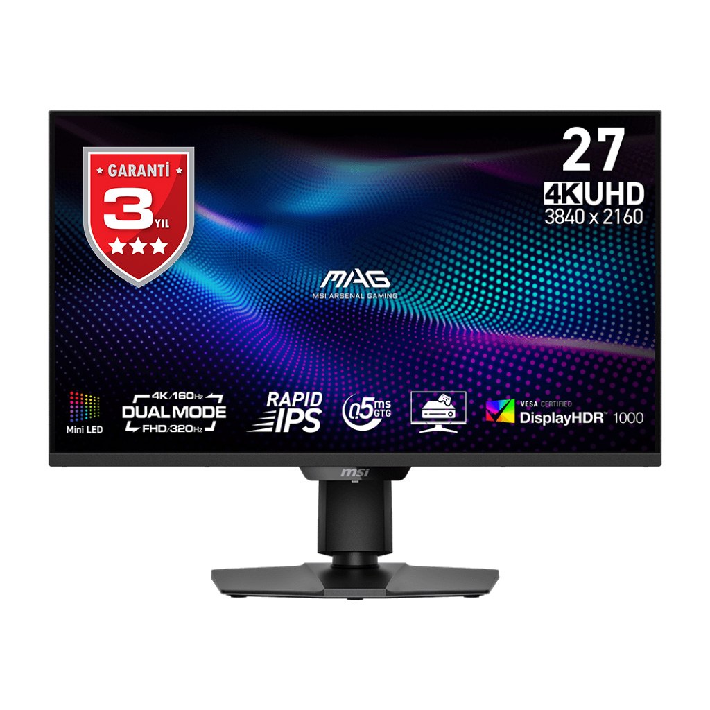 MSI 27 MAG 274UPDF E16M 3840x2160 (UHD) 16:9 FLAT RAPID IPS MINI LED 160HZ 0.5MS (Min) ADAPTIVE-SYNC PIVOT GAMING MONITOR - 2