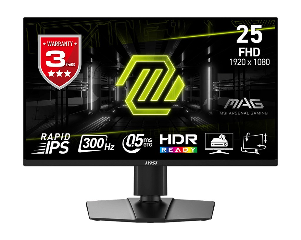 MSI 24.5 MAG 255PXF 1920x1080 (FHD) 16:9 FLAT RAPID IPS 300HZ 0.5MS (GTG) FREESYNC PREMIUM PIVOT GAMING MONITOR - 2
