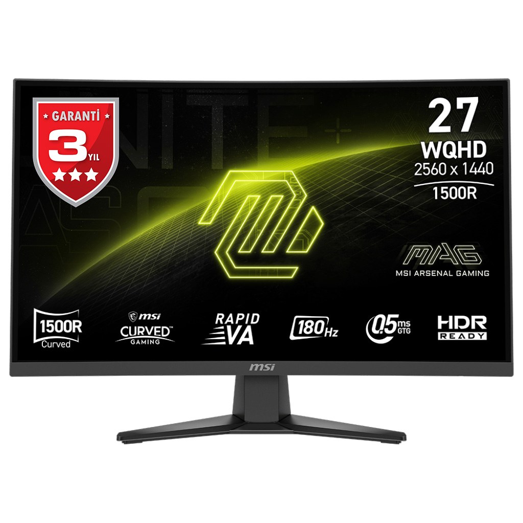 MSI 27 MAG 275CQF E18 2560x1440 (WQHD) CURVE 1500R RAPID VA 180HZ 0.5MS FREESYNC GAMING MONITOR - 2