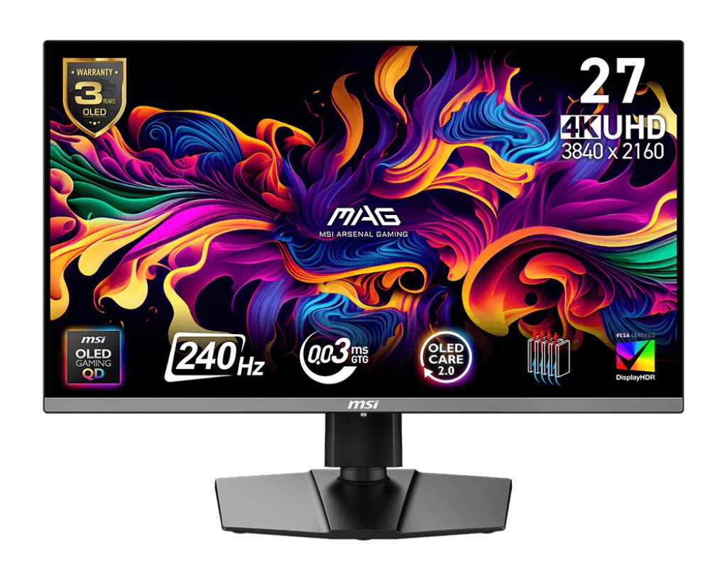 MSI 26.5 MAG 272UP QD-OLED X24 3840x2160 (UHD) 16:9 FLAT QD-OLED 240HZ 0.03MS GAMING MONITOR - 2