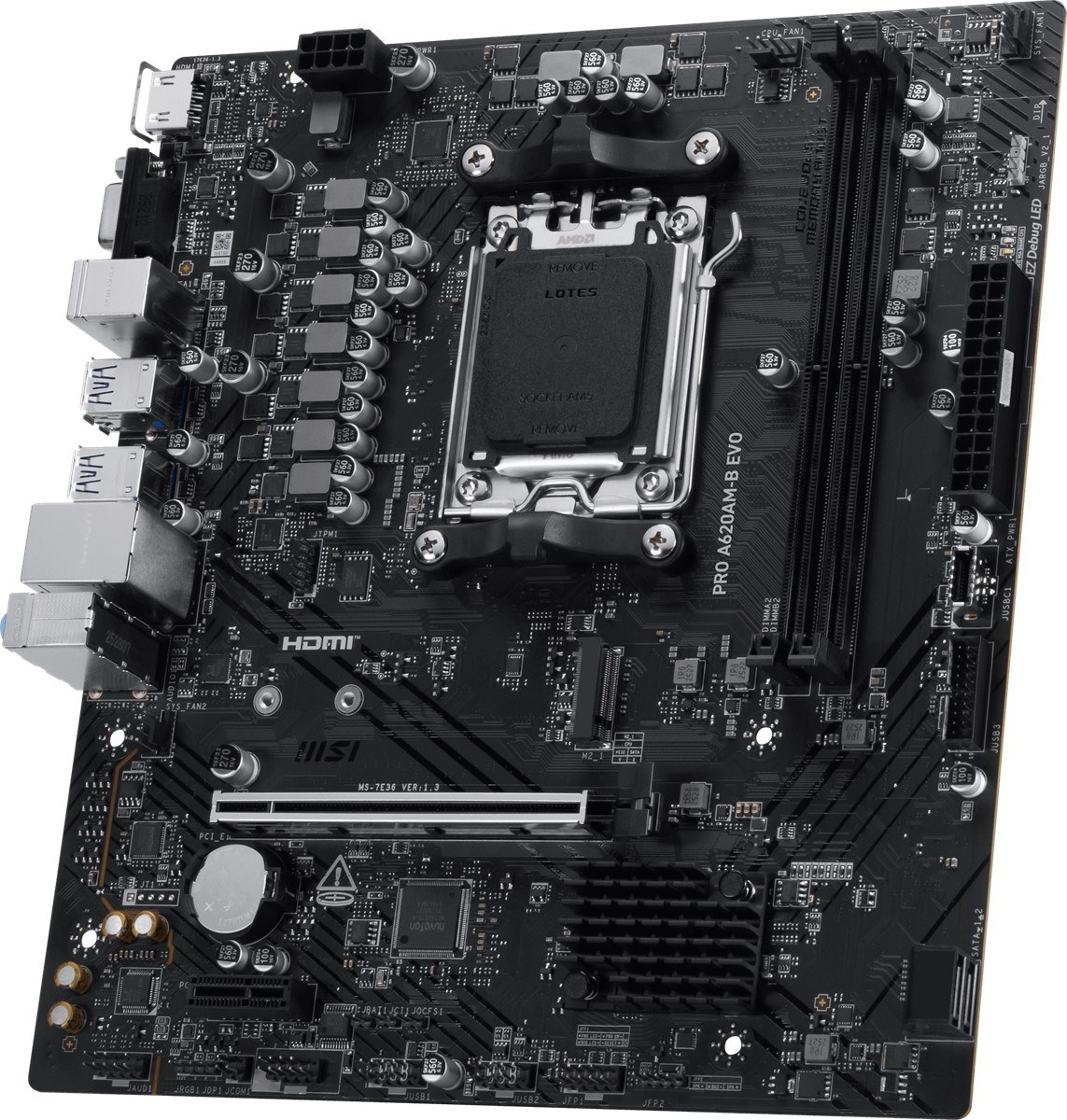 MSI MB PRO A620AM-B EVO AM5 DDR5 6800MHZ(OC) ARGB HDMI VGA M.2 USB3.2 JARGB_V2 MATX - 4