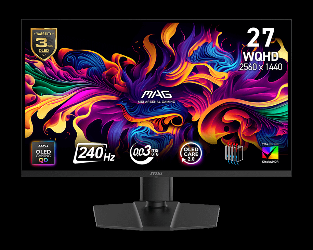 MSI 26.5 MAG 273QP QD-OLED X24 2560x1440 (WQHD) 16:9 FLAT QD-OLED 240HZ 0.03MS FREESYNC PREMIUM PRO GAMING MONITOR - 2
