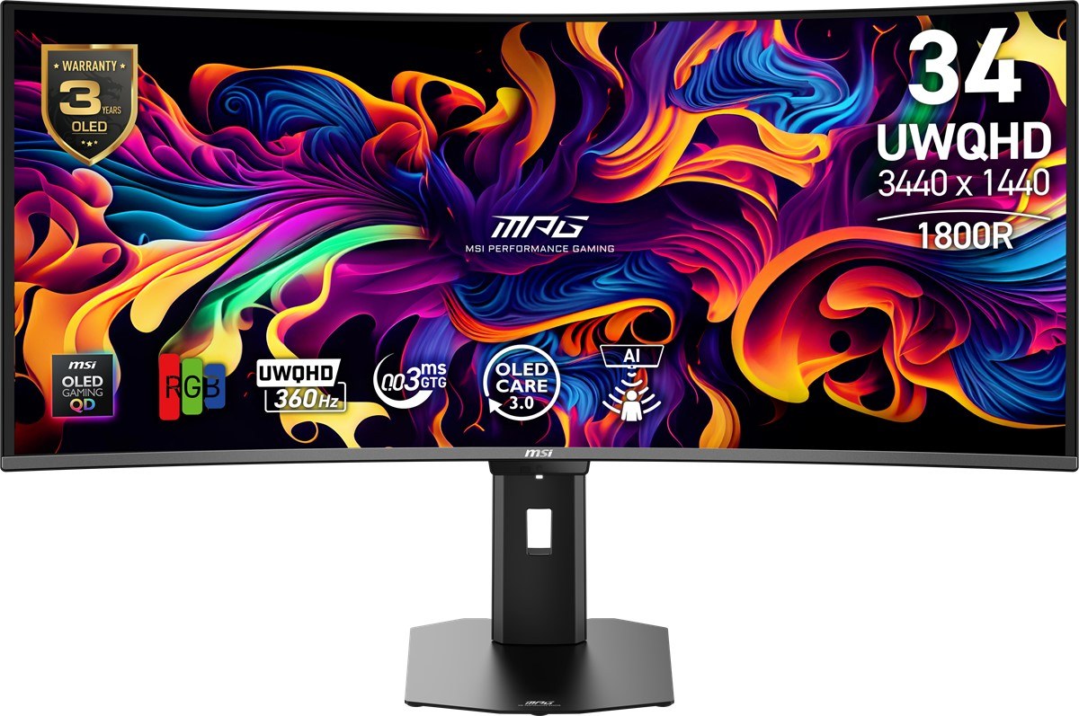 MSI 34 MPG 341CQR QD-OLED X36 3440x1440 (UWQHD) 21:9 CURVE 1800R QD-OLED 360HZ 0.03ms ADAPTIVE-SYNC GAMING MONITOR - 2